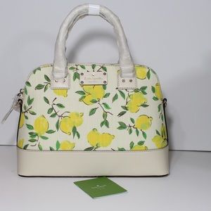 NWT Kate Spade Lemon Printed Dome Satchel